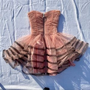 Betsey Johnson Peach Tulle mini-dress with zipper front